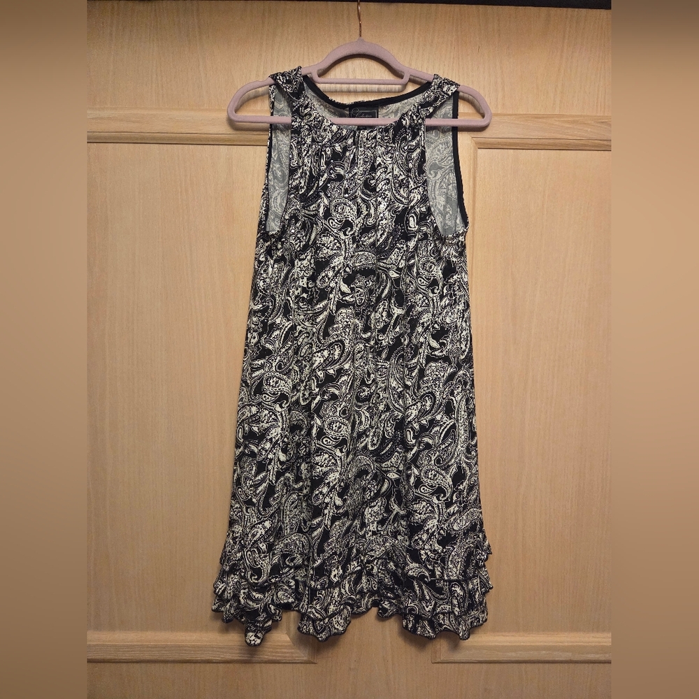 Elegant Sequins Black and White Paisley Dress